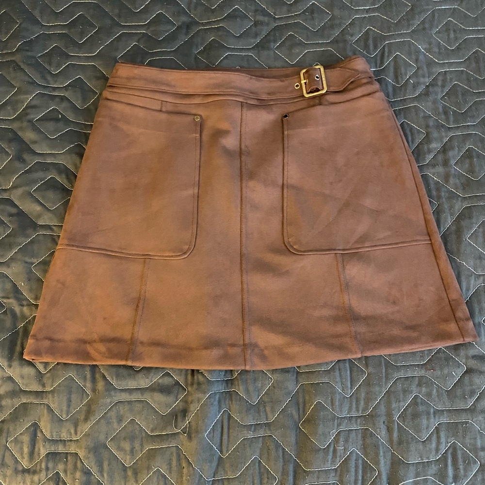 Marc New York Mauve Tan Brown A-Line Mini Skirt